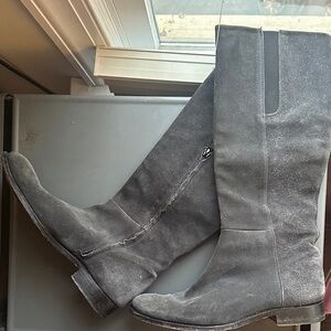 Jil Sander Long Grey Suede Women's Boots size 39.5 Spain (size 9-9.5 US)